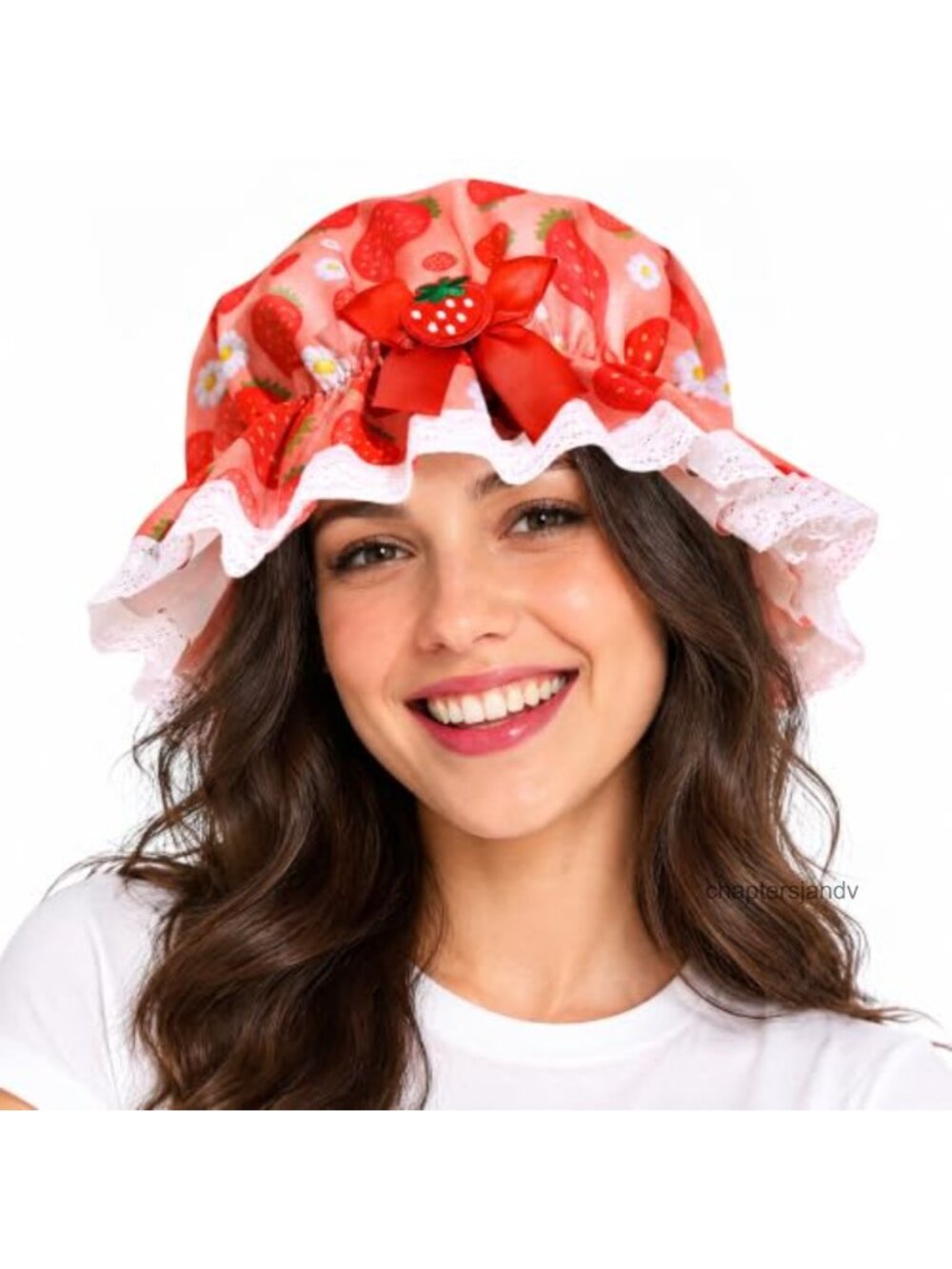 Strawberry Costume Bucket Hat One Size Elastic Adult Cosplay Party